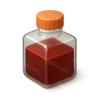 3D Bromine Icon with Transparent Background and Volumetric Feel