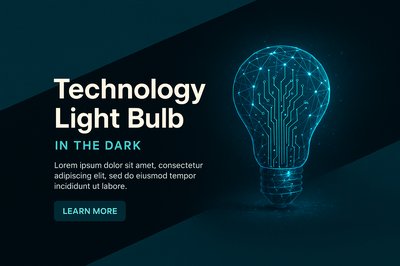 Innovative Technology Light Bulb Concept in Dark Background