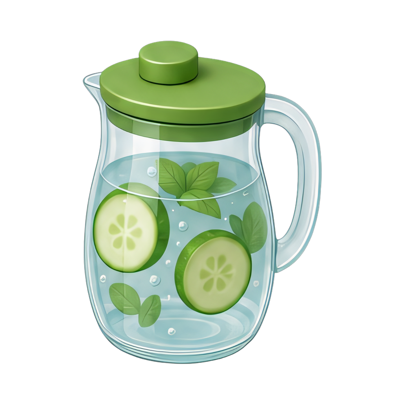 Refreshing cucumber water pitcher