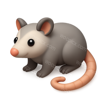 Cute Cartoon Opossum Character Illustration