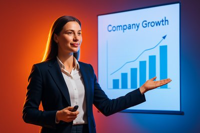 Confident Business Presentation by a Professional Woman