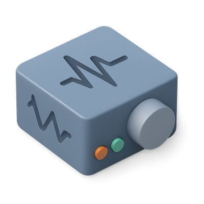 Stylized 3D Audio Processor Icon Design
