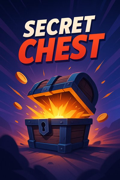 Dynamic Illustration of a Secret Chest Bursting with Treasure
