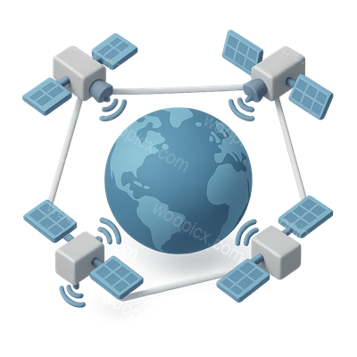 3D Satellite Constellation Network Illustration