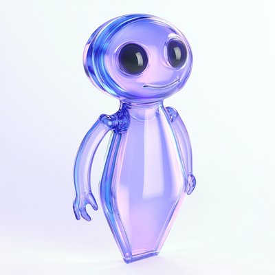 Whimsical 3D Alien Character Design with Vibrant Colors
