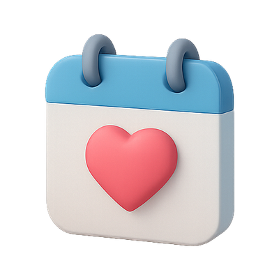 Stylized Calendar Icon Featuring Heart Design