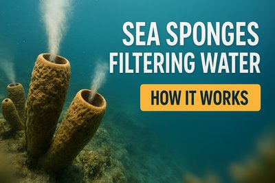 Educational Graphic on Sea Sponges Water Filtration Process