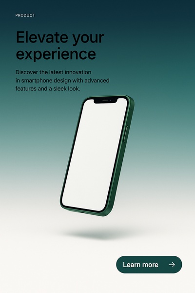 Stylish Gradient Phone Display with Minimalist Design