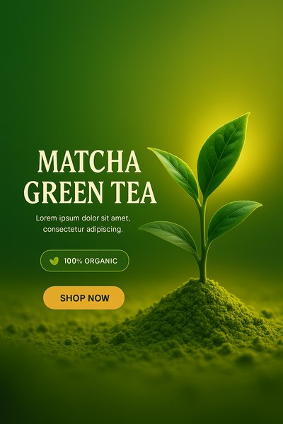 Matcha Green Tea Promotional Graphic