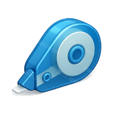 Stylized 3D Correction Tape Icon on Transparent Background