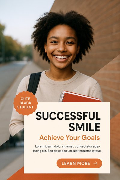 Smiling Student with Books - Achieve Your Goals