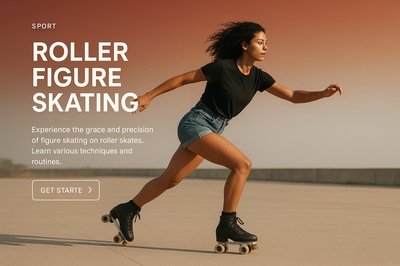 Stylish Roller Figure Skating Illustration for Web Design