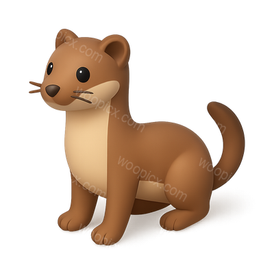 3D Weasel Icon in Isometric View with Volumetric Feel
