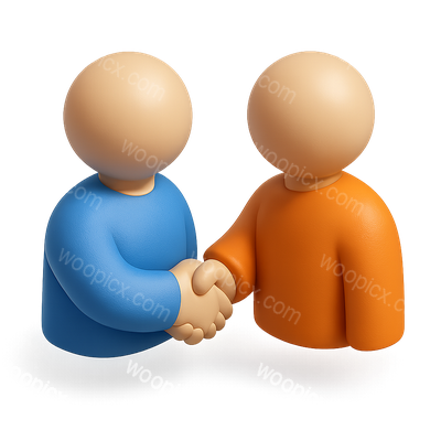 Stylized 3D Handshake Icon Representing Unity