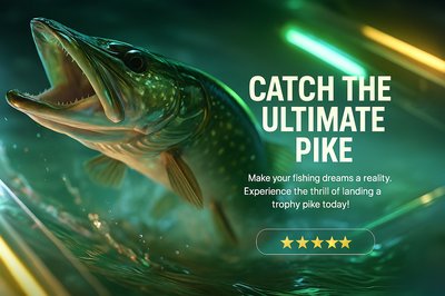 Dynamic Neon Imagery of a Trophy Pike Fishing Experience