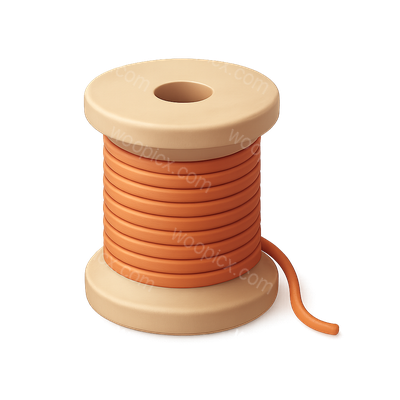 3D Thread Spool Icon in Isometric View
