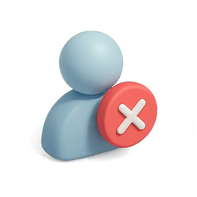 Stylized User Icons with Error Symbols in Video Footage