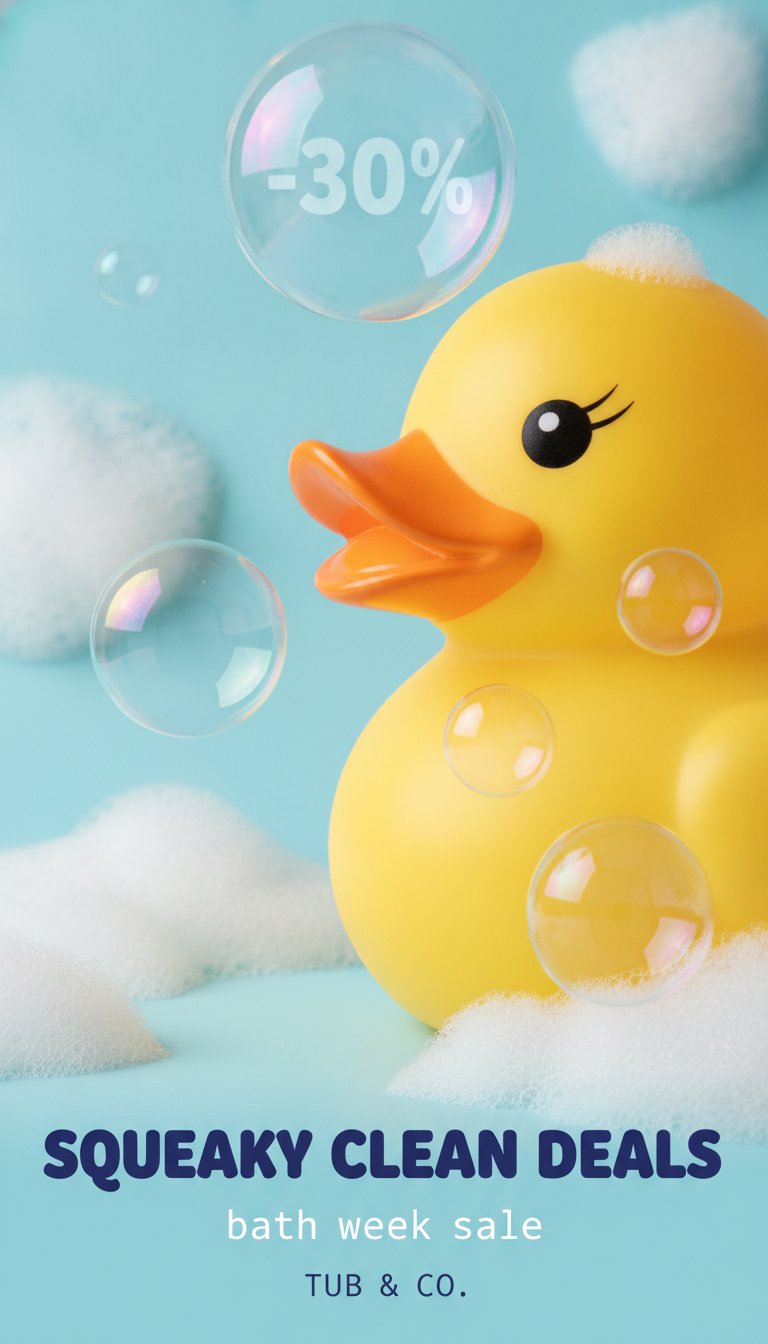 Cheerful rubber duck sale banner