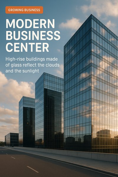 Modern Business Center with Reflective Glass Architecture