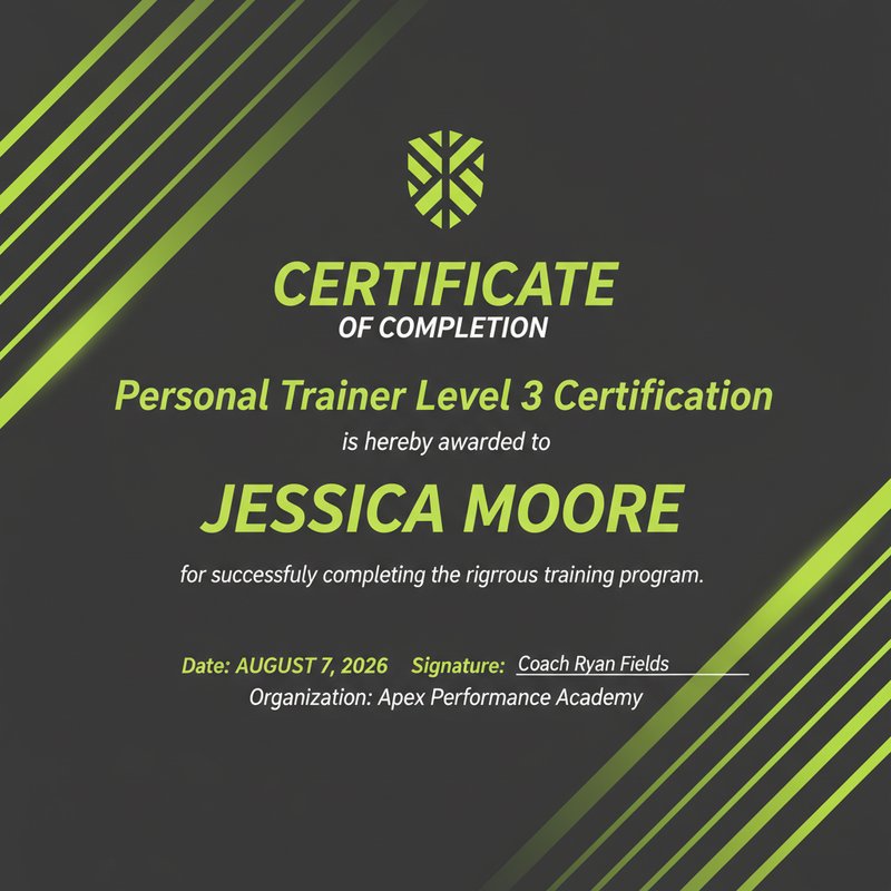 Athletic Completion Certificate Design