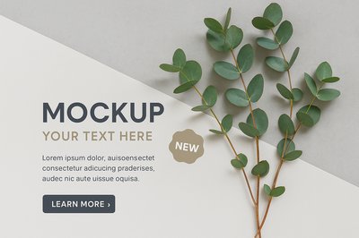 Eucalyptus Mockup on Pastel Gray Background for Design Projects