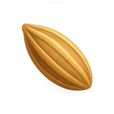 Realistic Almond Nut Render with Textured Surface