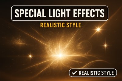 Abstract Background with Special Light Effects in Realistic Style