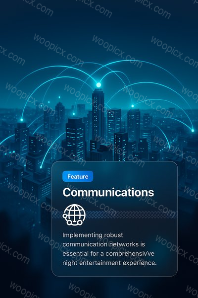 Stunning Night Cityscape with Communication Lines for Tech Concepts