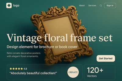 Dynamic Bento Landing Page Design with Floral Elements
