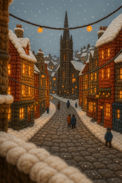 Cozy Woolen Winter Scene in Edinburgh's Old Town