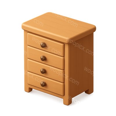 Stylish 3D Dresser Icon with Drawers