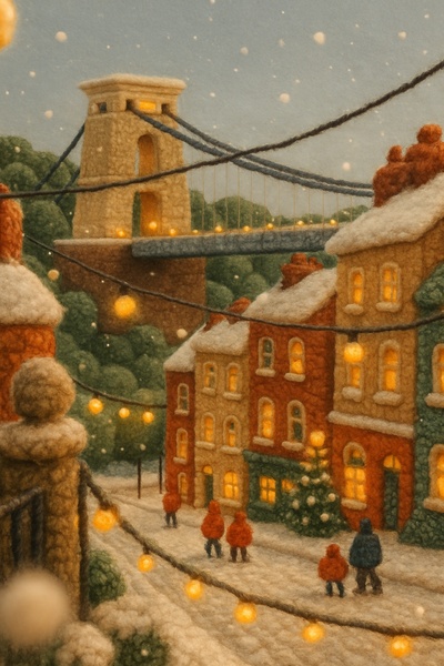 Charming Winter Scene in Bristol with Woolen Textures