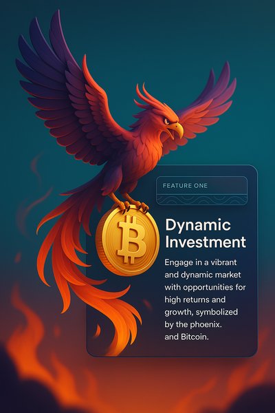 Phoenix Bird with Bitcoin Symbolizing Dynamic Investment Opportunities
