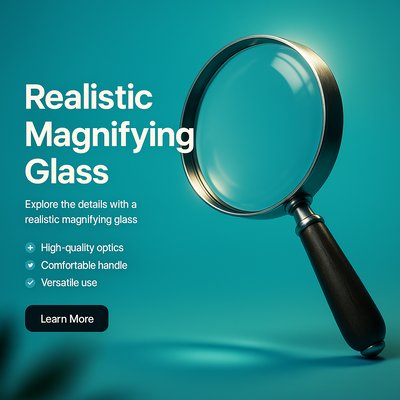 Realistic Magnifying Glass Vector Illustration for Engaging Content