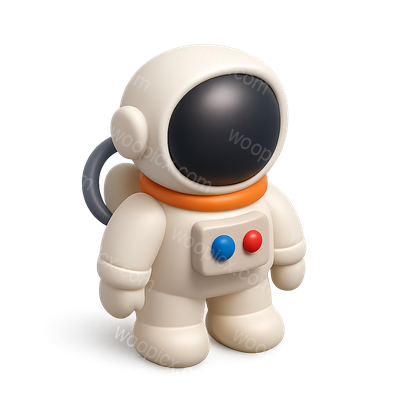 Stylized 3D Astronaut Icon with Isometric Design