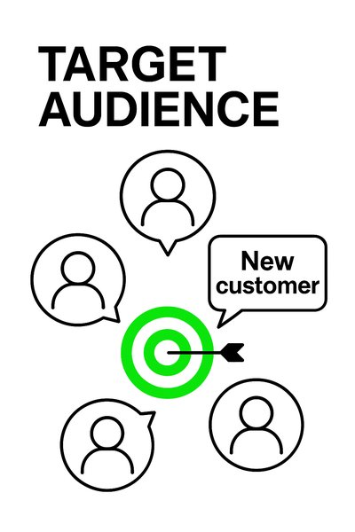 Target Audience Concept Illustration with Icons and Graphics