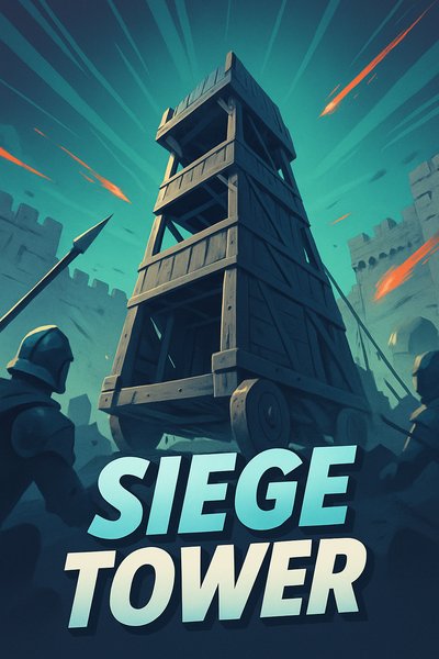Dynamic Illustration of a Siege Tower in Action