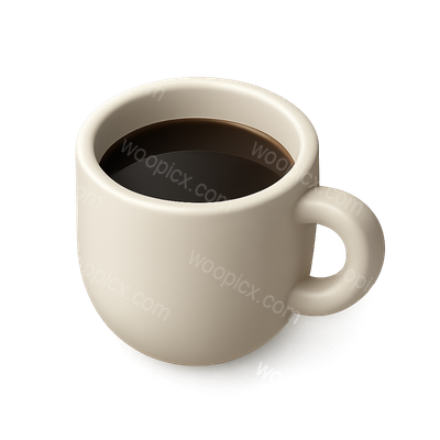 Stylish 3D Coffee Icon with Volumetric Feel