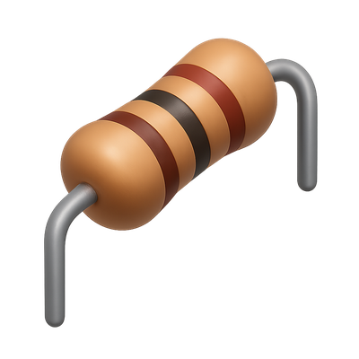 Realistic 3D Electrical Resistor Icon in Isometric View