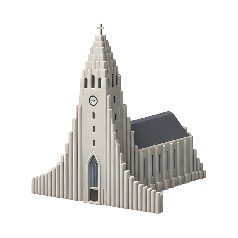 Basalt columns near church