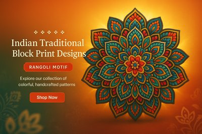 Colorful Indian Traditional Block Print Design Showcase