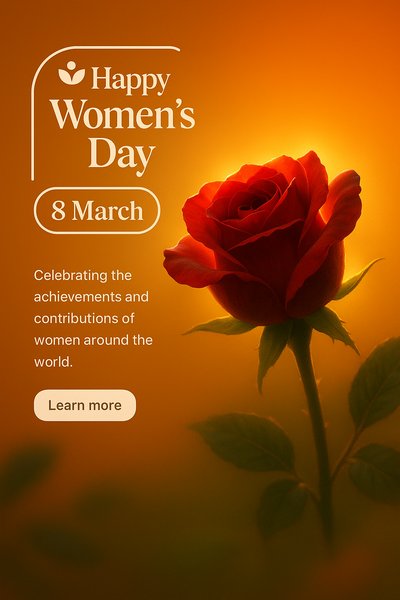 Celebrating Women's Day with Rose Image