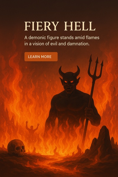 Demonic Vision of Fiery Hell in 3D Illustration