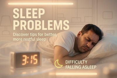 Sleep Problems Awareness Graphic with Tips for Restful Sleep
