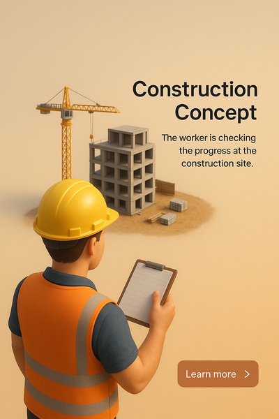 Construction Worker Checking Progress at a Site