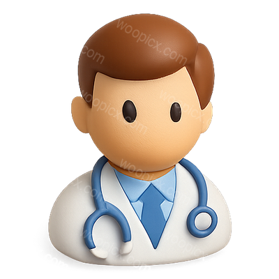 3D Medical Professional Icon with Stethoscope