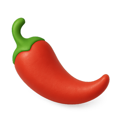 Realistic 3D Illustration of a Red Chili Pepper