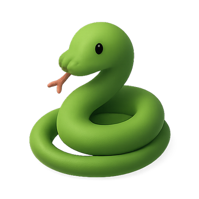 Cartoonish Green Snake Character Design