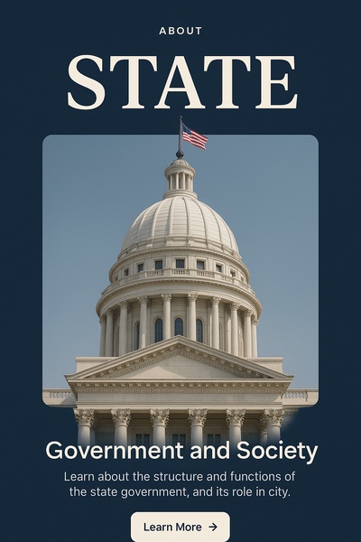 Minimalist Web Page Design Featuring State Government Theme