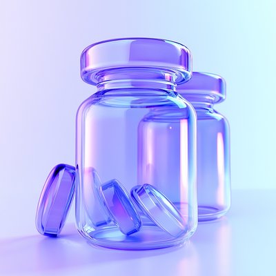 Minimalist Glass Jar Rendering with Soft Lighting